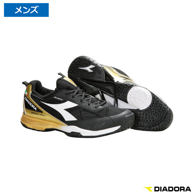 ディアドラ(Diadora)スピードプロ EVO II SG ブラック×ゴールド オムニ・クレーコート用