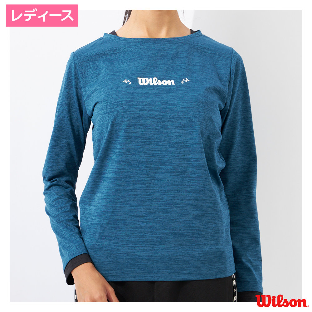 ウィルソン(Wilson)長袖レイヤード風Tシャツ　杢ブルー / 442-265-DBL