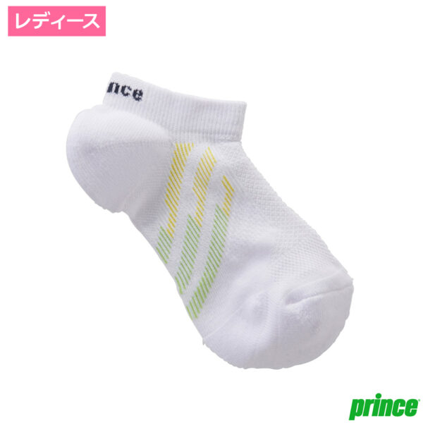 プリンス(Prince)レディース アンクル ソックス　ホワイト/イエロー / PS357-211