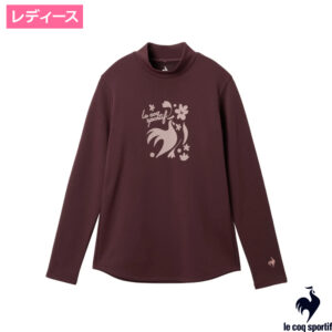ルコック(le coq sportif)モックネック長袖シャツ  ワインレッド / LN5FLT11L-WR00